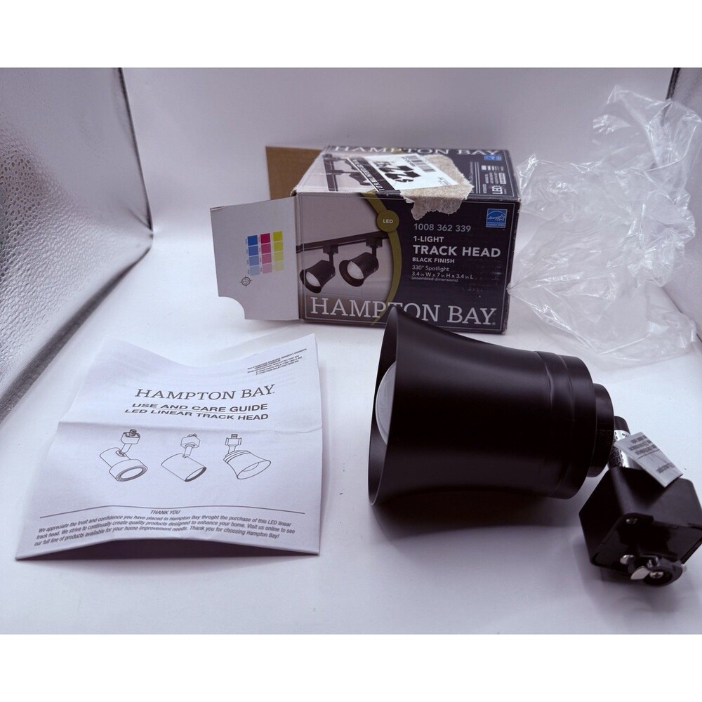 Hampton Bay Flared Bell Integrated LED Linear Track Step Head Black 1008 362 339